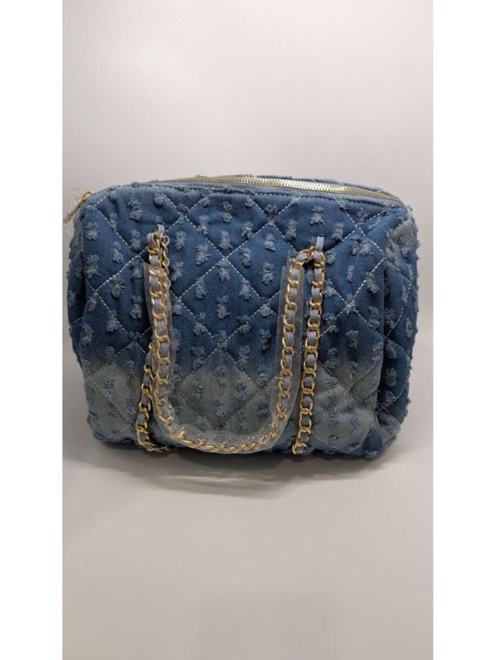 Medium Wash Distressed Denim Purse - Picture 2 of 7